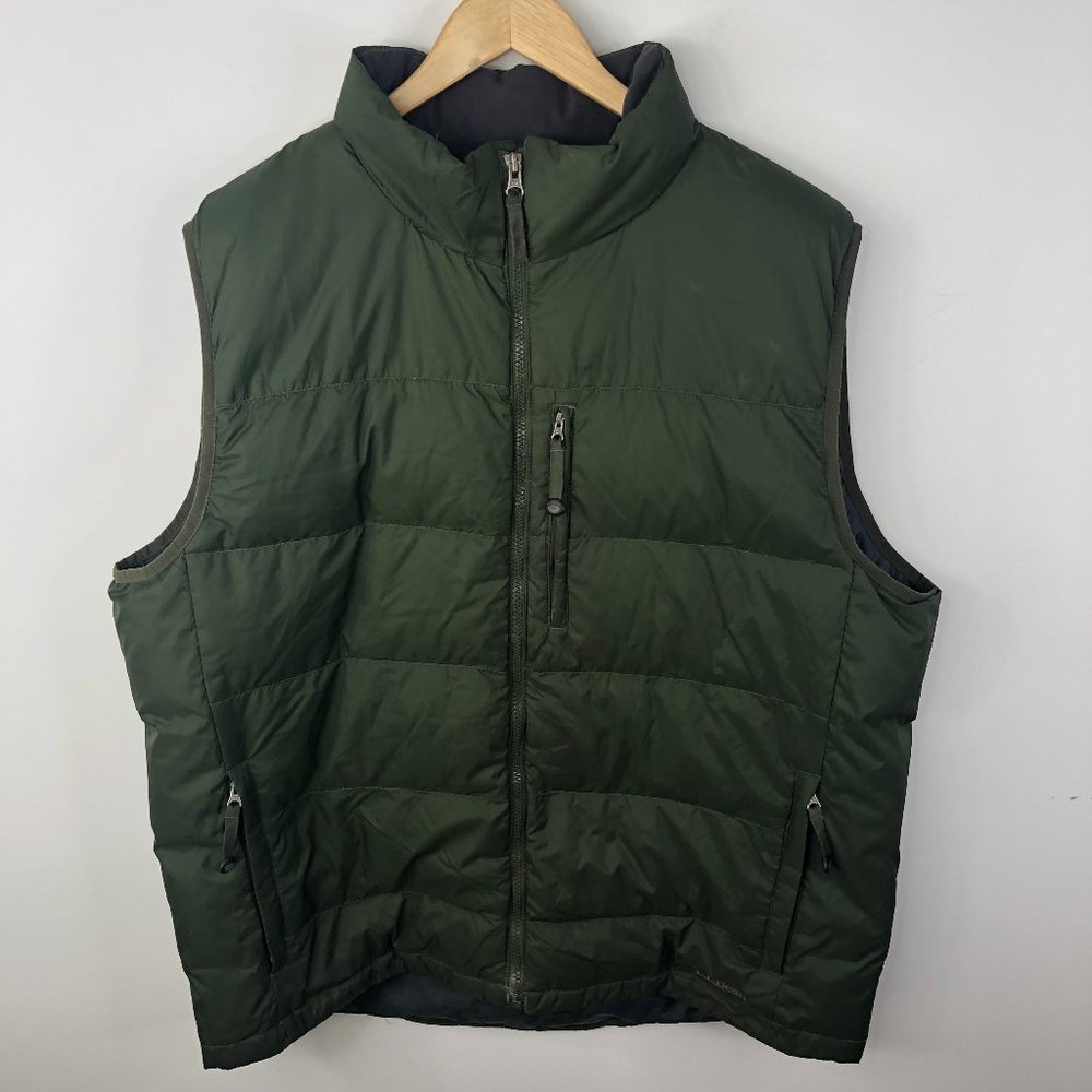 L.L. Bean Down Puffer Vest Mens XL Green Quilted